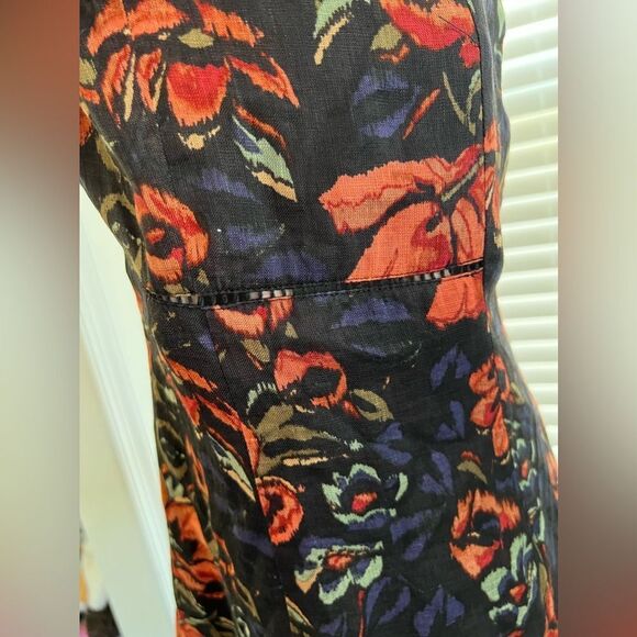 Peruvian Connection Linen Floral Dress Size Removed - Picture 7 of 12